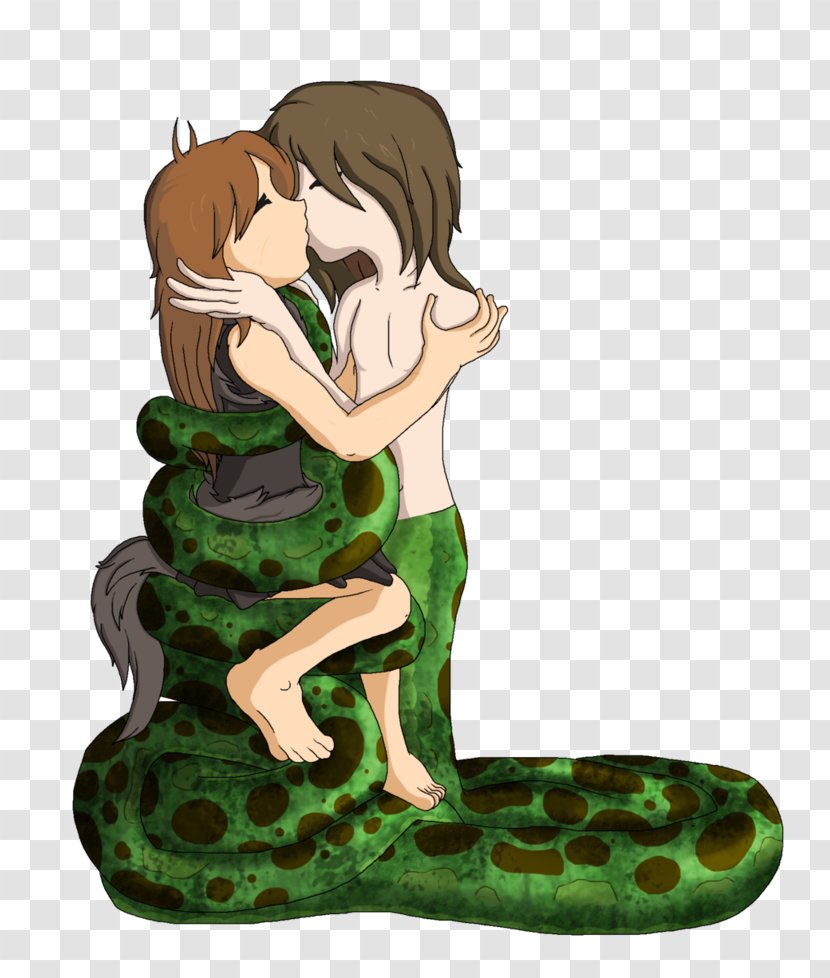 Kaa Nāga Snake Romance Hug - Mermaid Transparent PNG