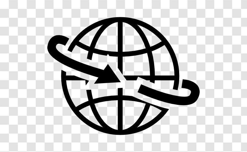 Globe With Plane Logo - Black And White - Headgear Transparent PNG