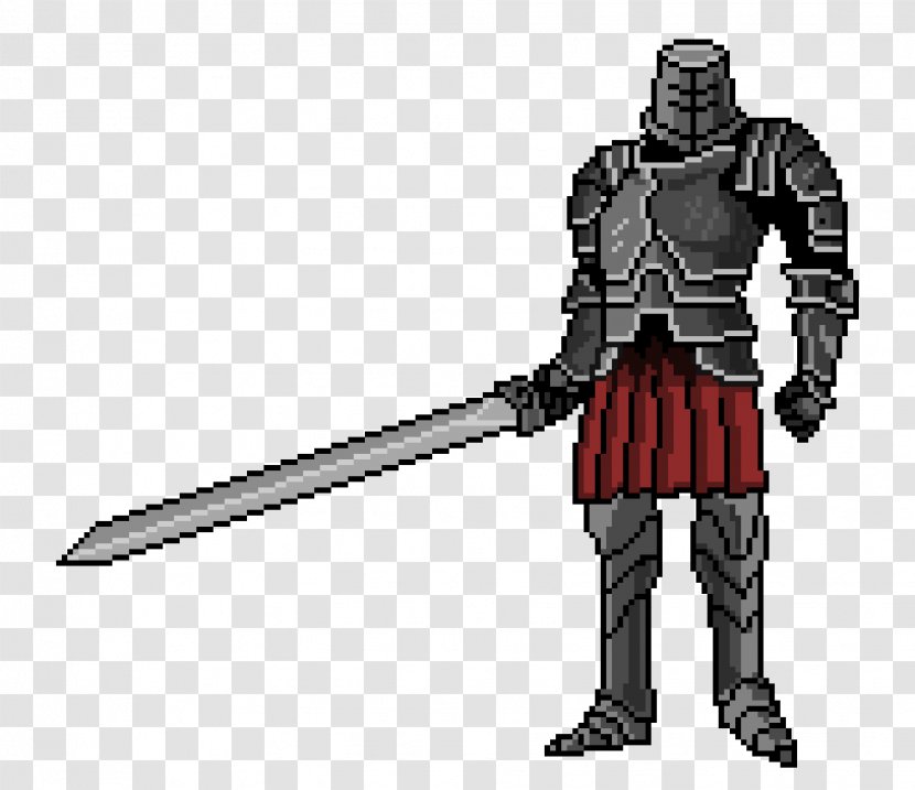 Pixel Art Dark Souls Knight Warrior Sword - Drawing Transparent PNG