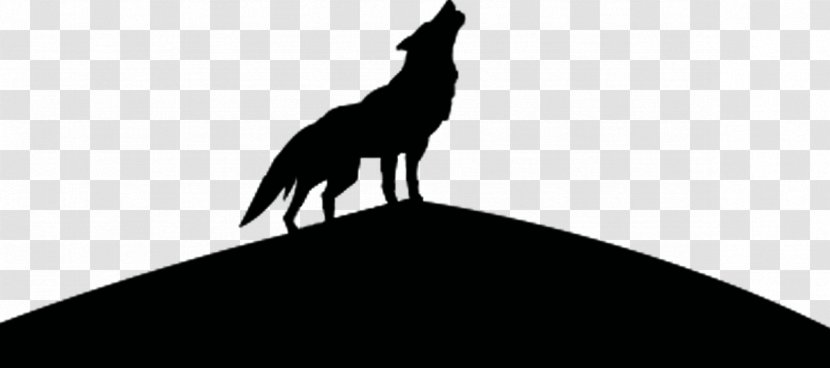 Gray Wolf Silhouette - Monochrome Transparent PNG
