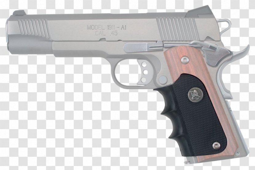 Trigger M1911 Pistol Firearm Grip - Ranged Weapon - Recoil Pad Transparent PNG