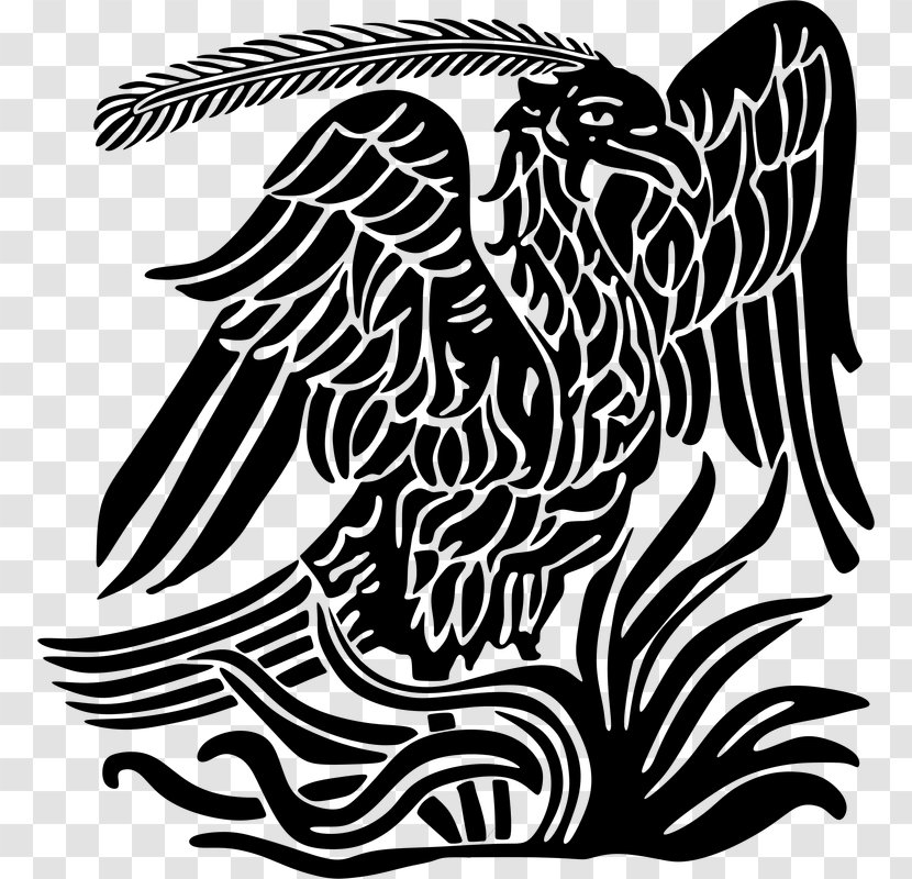 Phoenix Legendary Creature Stencil Clip Art - Black Transparent PNG