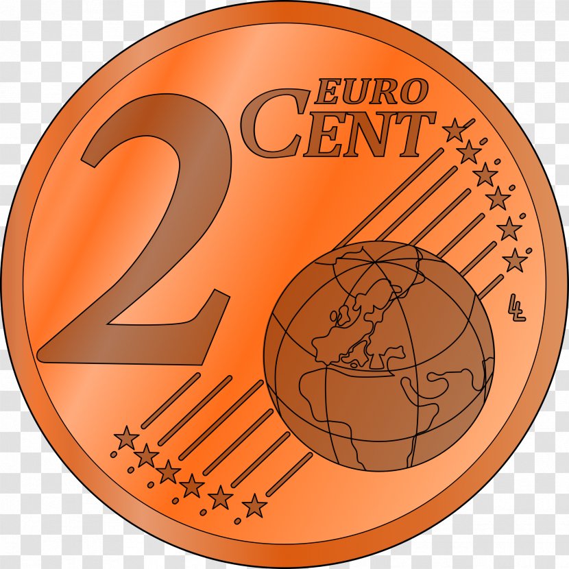 Penny 1 Cent Euro Coin Clip Art - 2 Cents Cliparts Transparent PNG