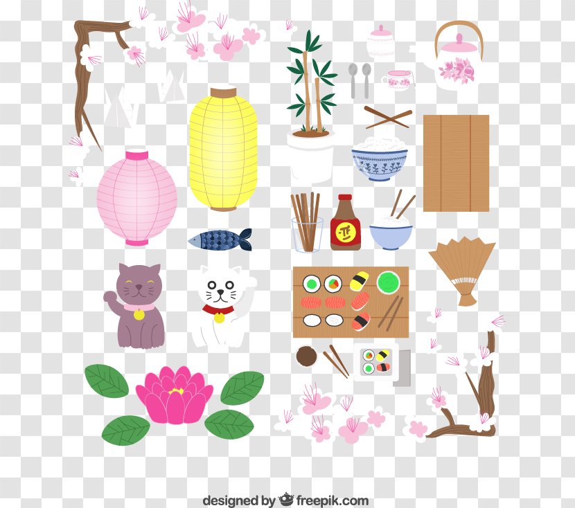 Japanese Cuisine Sushi Paper - Icon Color Element Vector Material Transparent PNG