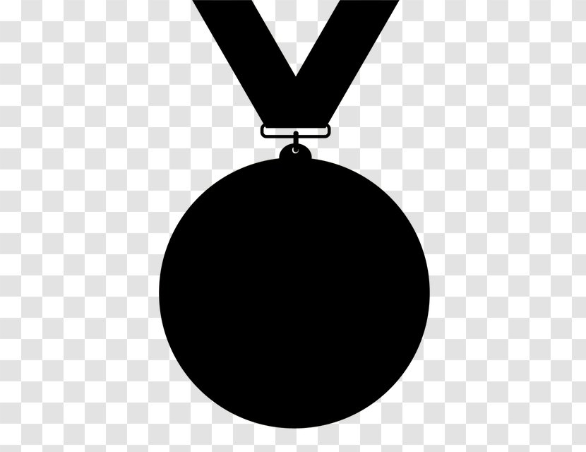 Olympic Medal Silhouette Award Black - Gold Transparent PNG