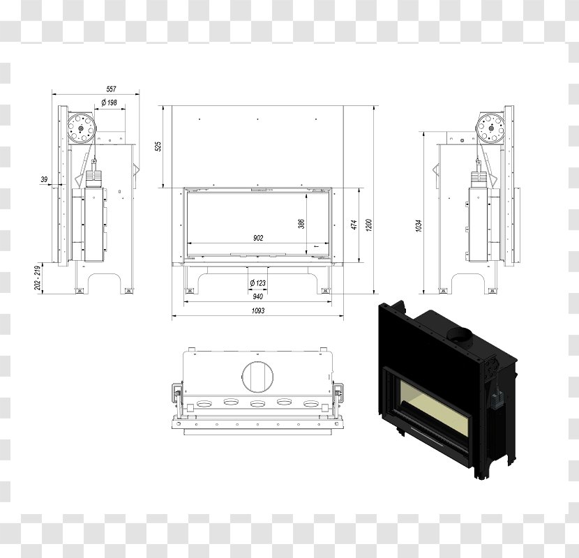 Fireplace Insert Furniture Angle - General Circulation Model Transparent PNG