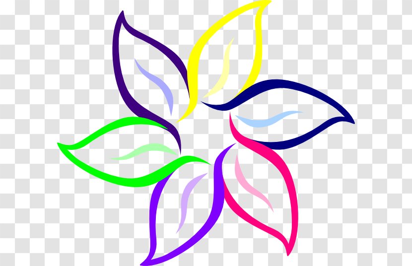 Flower Black And White Drawing Clip Art - Smile - Colorful Flowers HD Transparent PNG