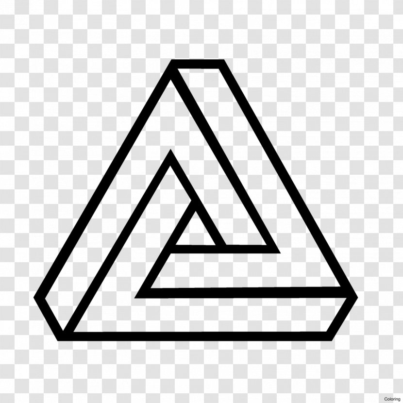 Penrose Triangle Stairs Geometry Tiling - W Transparent PNG