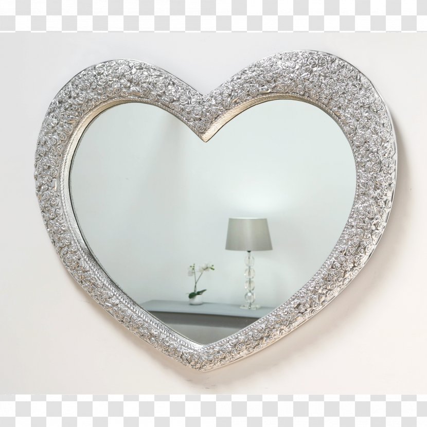 Silver Heart Mirror Gold - Antique Transparent PNG