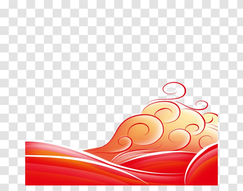 Red Wind Wave Wallpaper - Sea Waves Transparent PNG