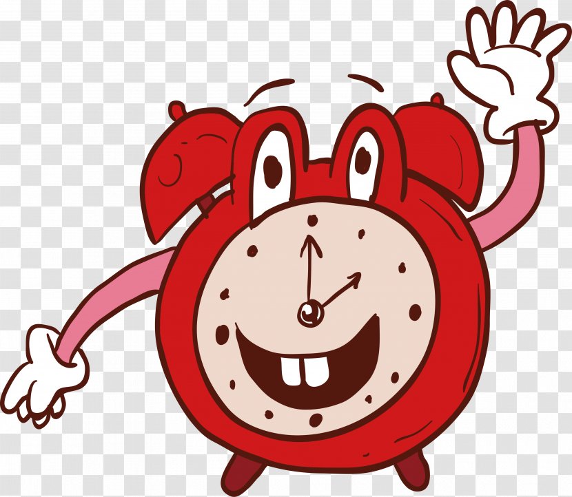 Alarm Clock Cartoon - Tree - Red Transparent PNG