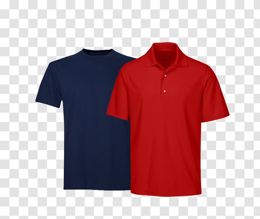T-shirt Polo Shirt Crew Neck Red Collar - Color Transparent PNG