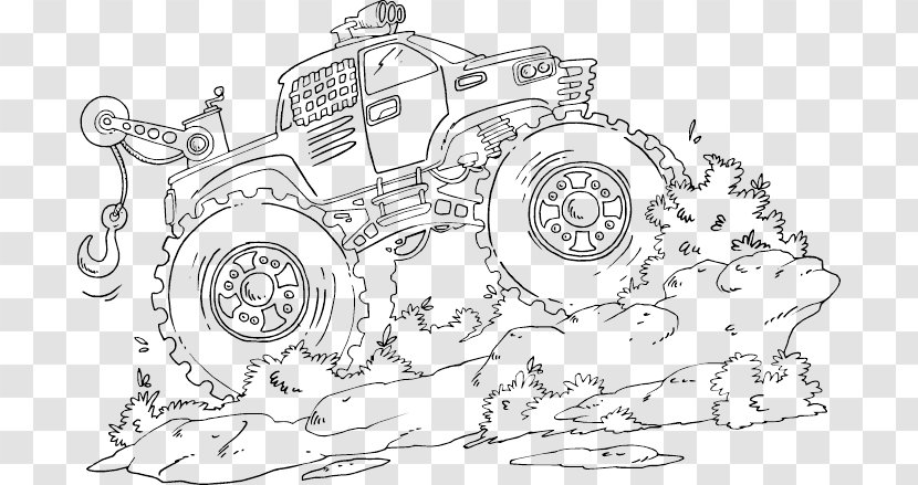 Monster Truck Car Coloring Book Grave Digger - Organism Transparent PNG