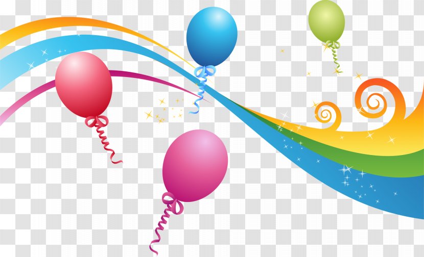 Balloon Euclidean Vector Party - Birthday - Ribbon Transparent PNG
