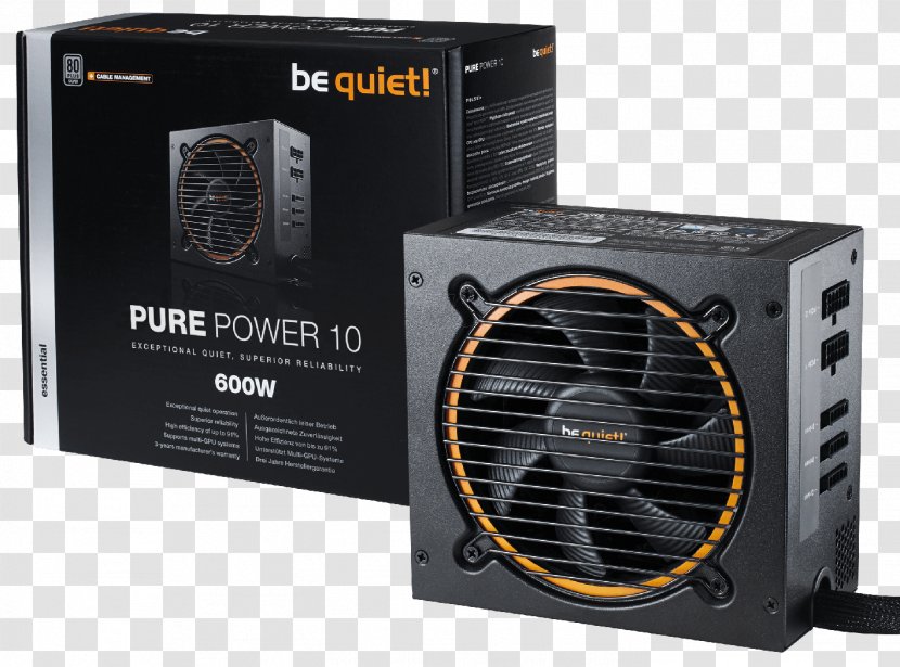 Power Supply Unit BeQuiet Be Quiet! Pure 10 ATX12V/EPS12V BN270 Converters Quiet PURE POWER 9 300W - Computer - Years Of Transparent PNG