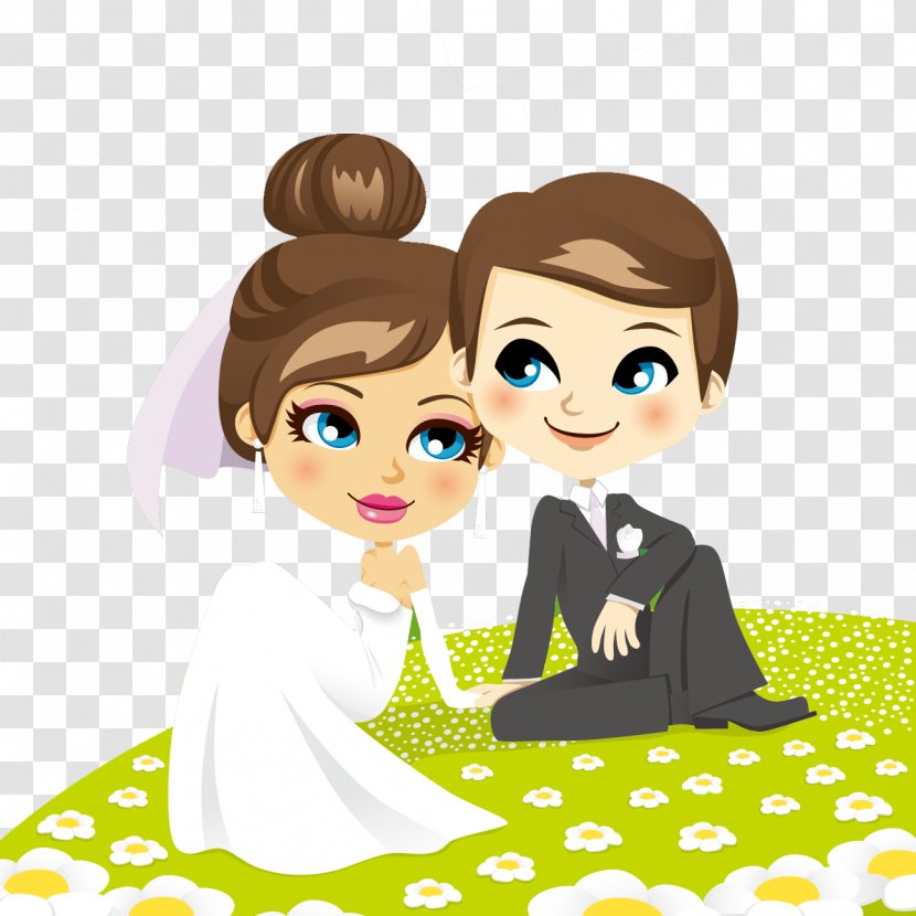 Stock Photography Royalty-free Illustration - Cartoon - Hand-painted Couple Vector Transparent PNG