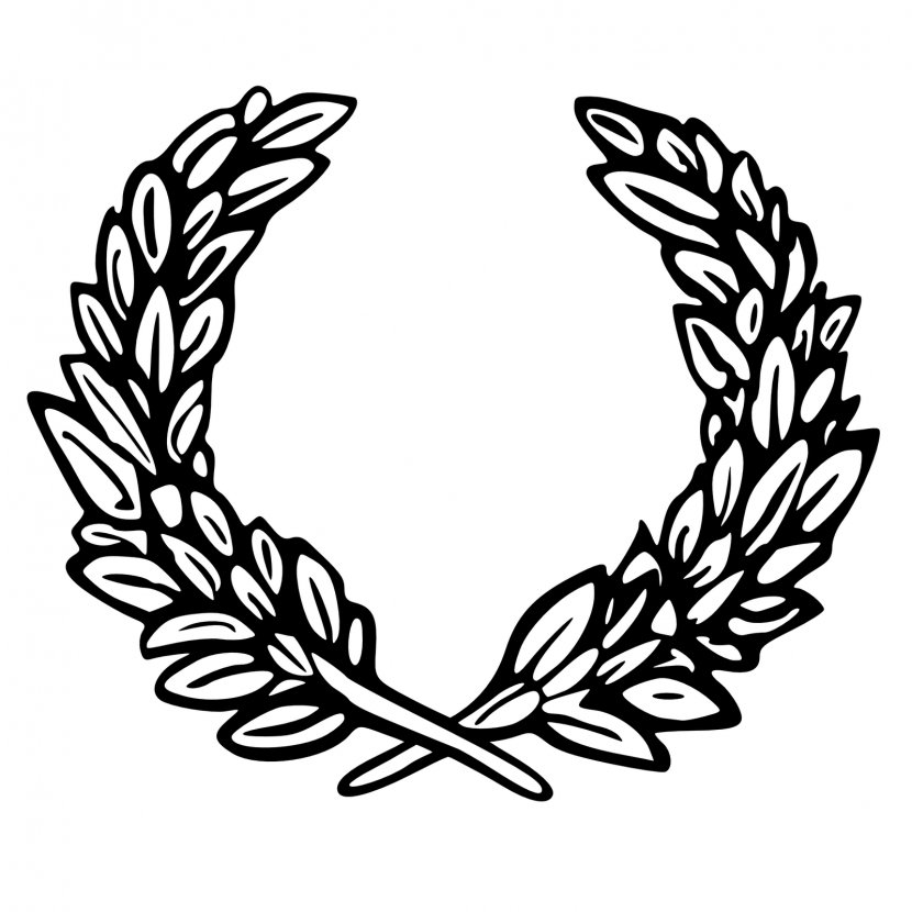 Olive Wreath Laurel Branch Clip Art - Monochrome Transparent PNG