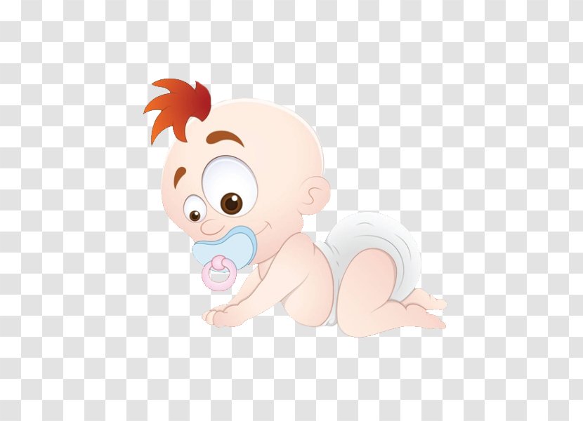 Diaper Child Clip Art - Cartoon - A Baby With Long Hair Transparent PNG