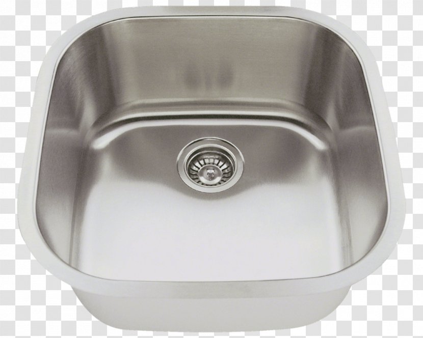 Kitchen Sink Stainless Steel Brushed Metal Tap - Bowl Transparent PNG