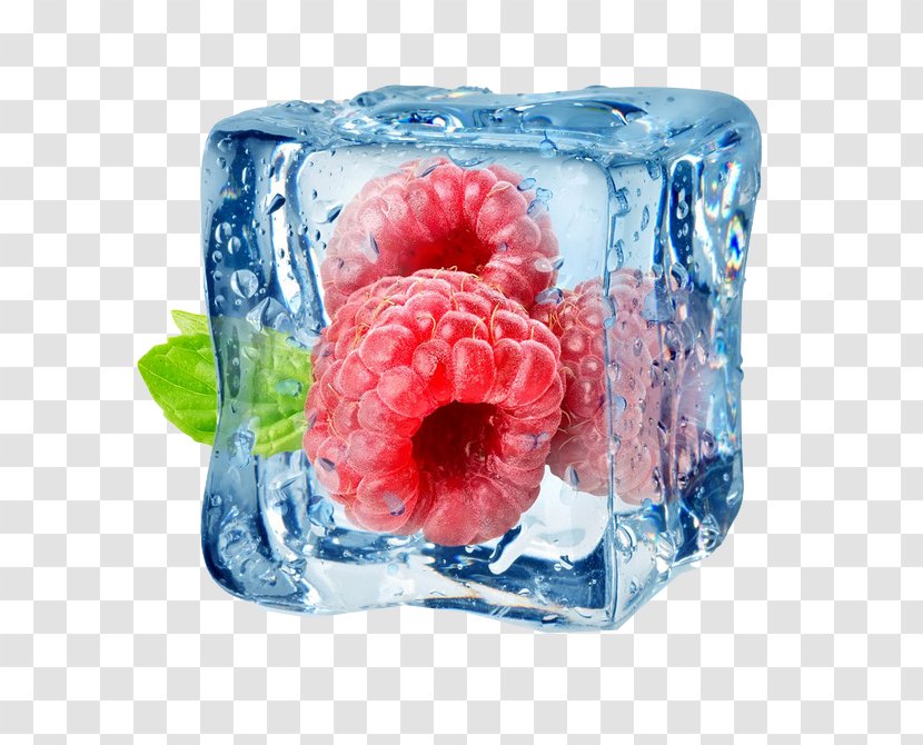 Ice Cube Lemon Stock Photography Fruit - Melting - Frozen Raspberries Transparent PNG