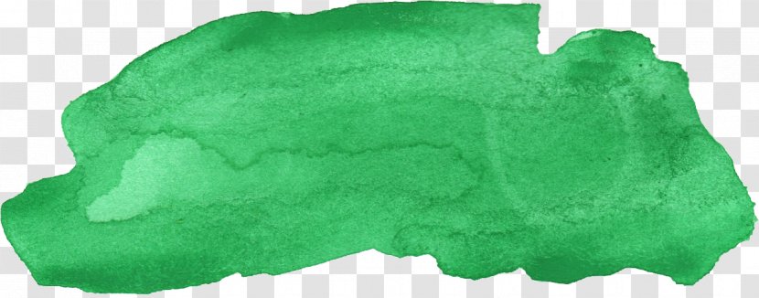 Green Stroke Watercolor Painting - Digital Media Transparent PNG