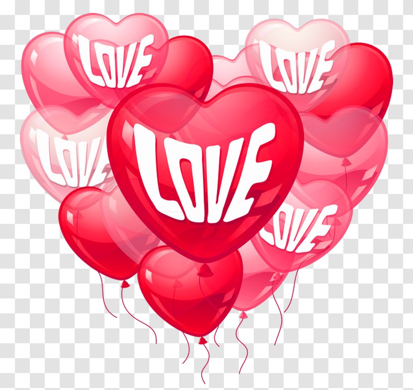 Valentine's Day Heart Love Clip Art - Cartoon - Valentines Pink Baloons PNG Clipart Picture Transparent PNG