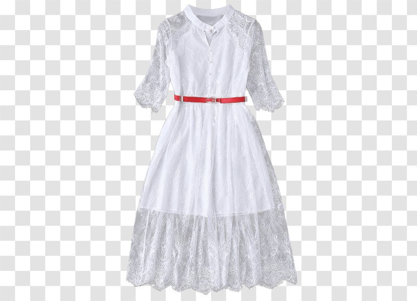 Dress Babydoll Belt Gown Ruffle - Lace Transparent PNG