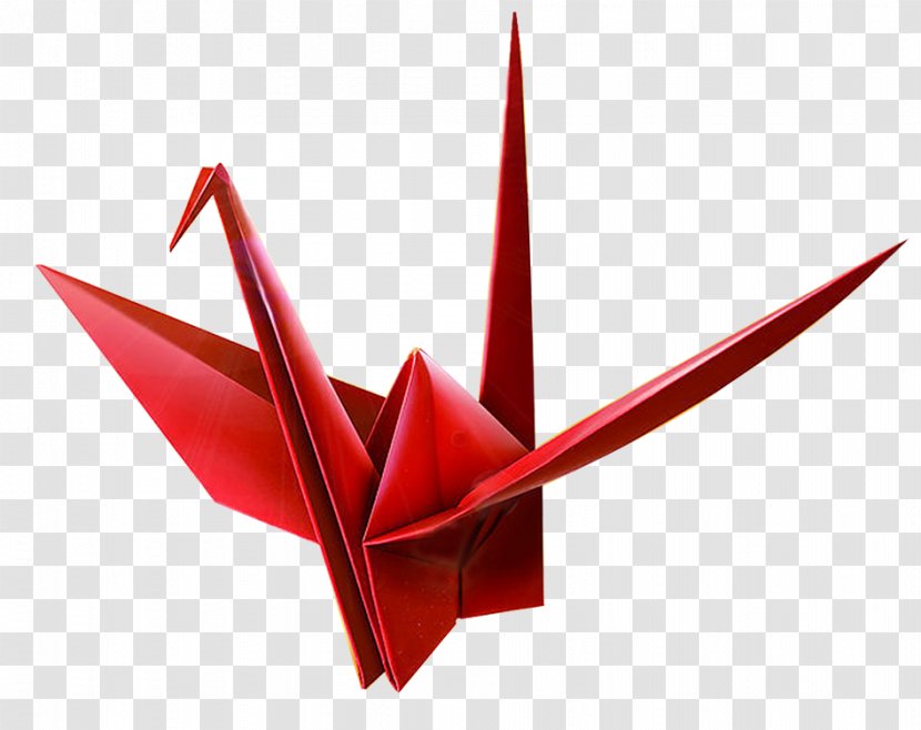 Paper Thousand Origami Cranes Orizuru - Crane - Cartoon Red Transparent PNG