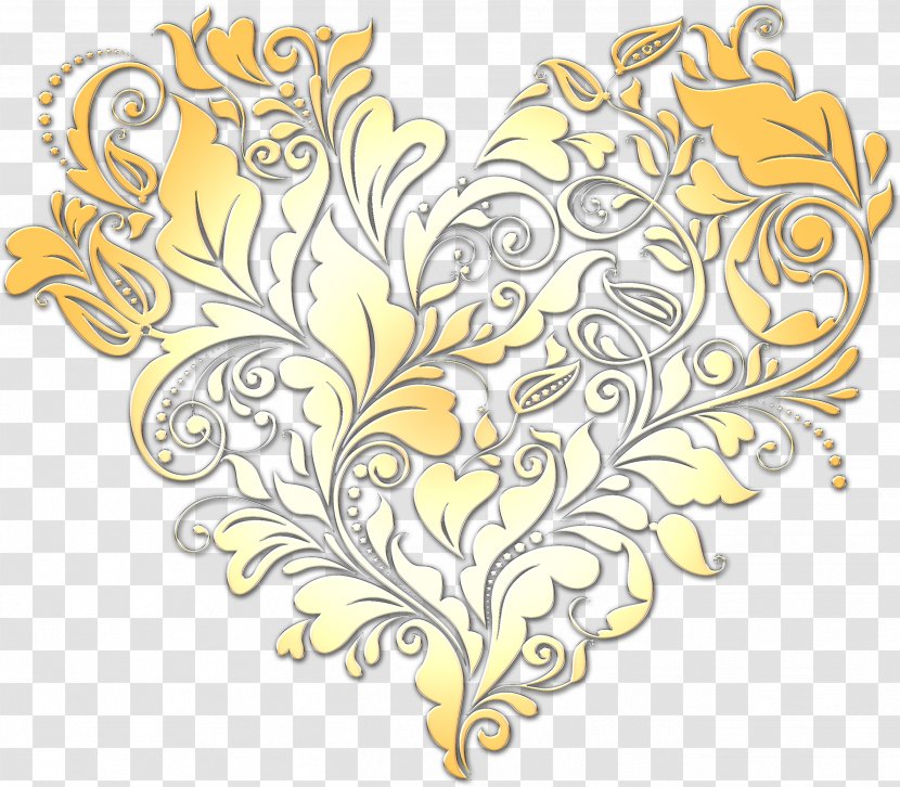 Visual Arts Floral Design - GOLDEN HEART Transparent PNG
