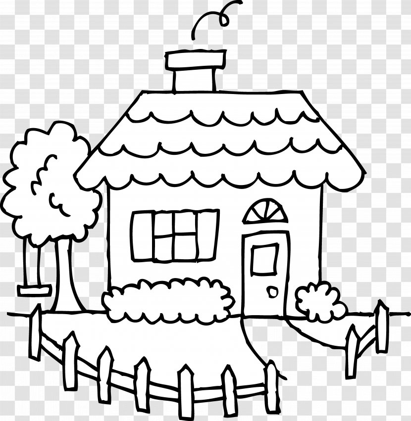 House Drawing Black And White Clip Art Transparent PNG