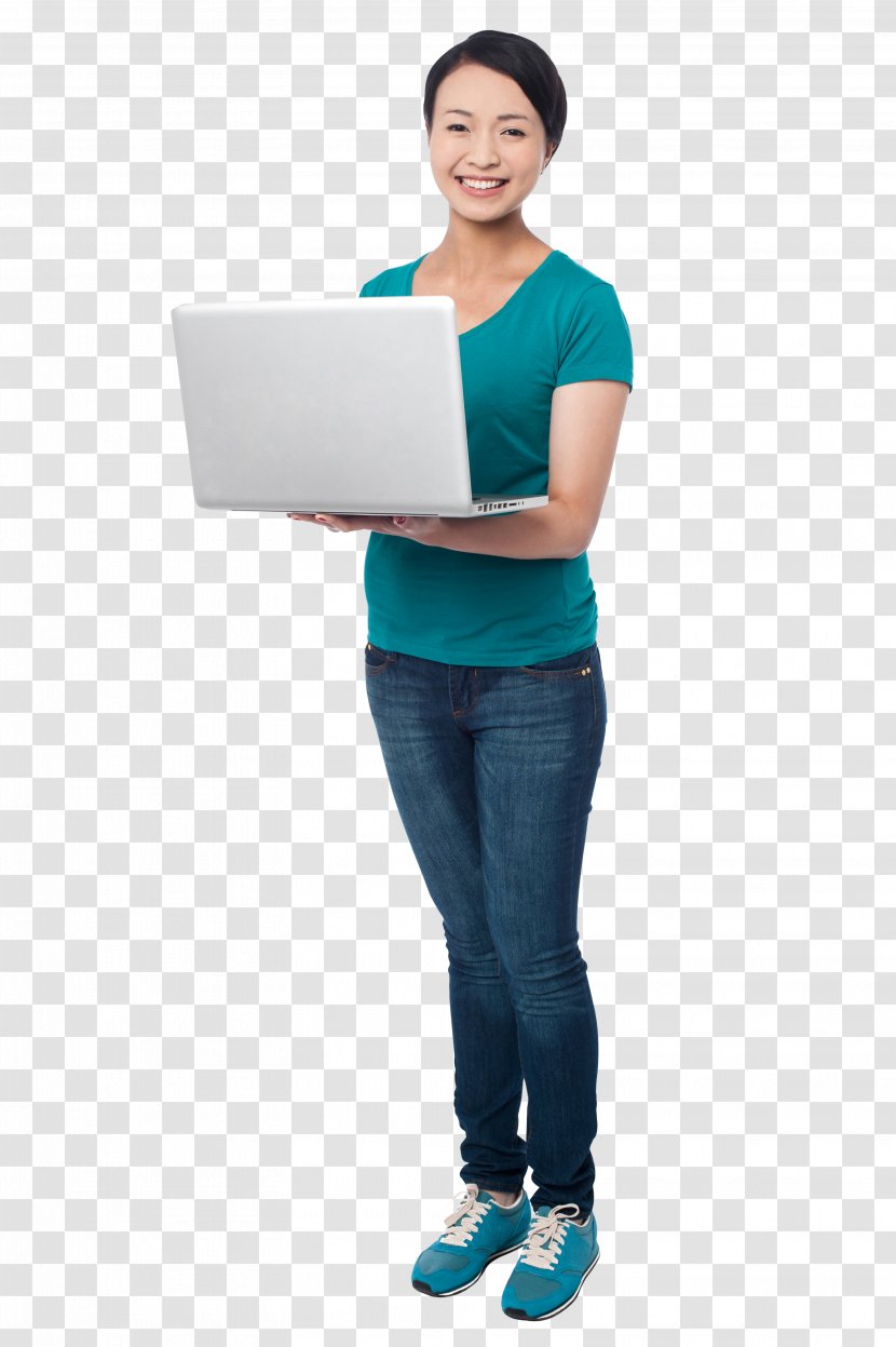 Laptop Woman Desktop Wallpaper - Watercolor Transparent PNG
