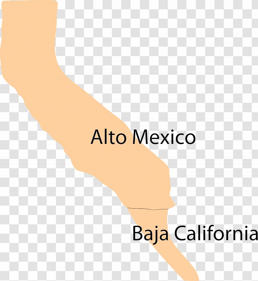 Alta California Baja Alta, Thumb Map - Silhouette - Funny Mexican Shit Transparent PNG