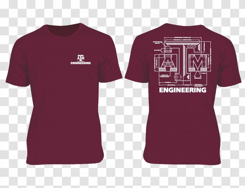 T-shirt Mechanical Engineering - Red - Maroon Transparent PNG