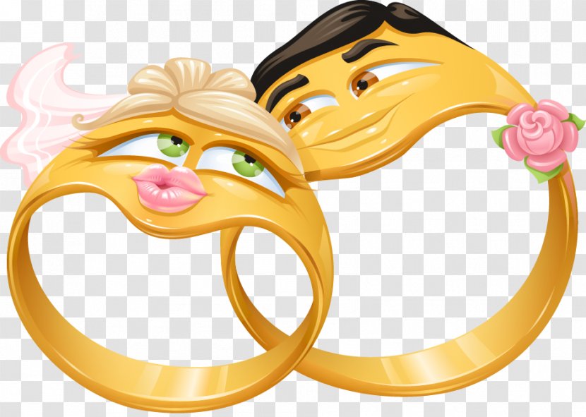 Emoticon Smiley Emoji Wedding Anniversary Icon - Ring - Vector Loving Transparent PNG