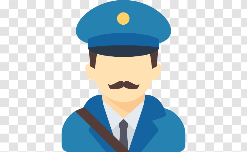 Mail Carrier Icon - Cartoon - Police Blue Dress Transparent PNG