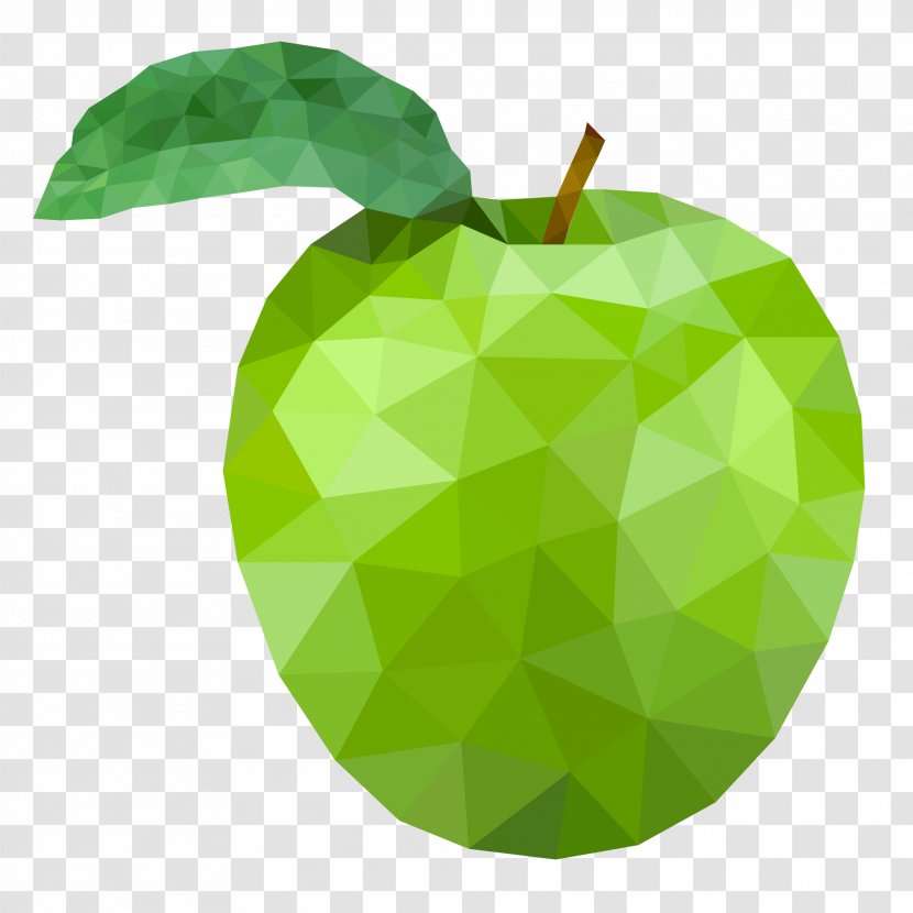 Polygon Geometry Auglis - Green - Apple Transparent PNG