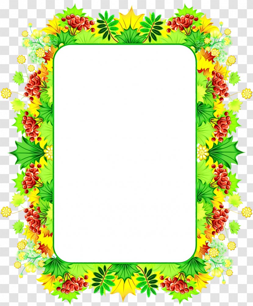 Watercolor Floral Frame - Paint - Picture Rectangle Transparent PNG