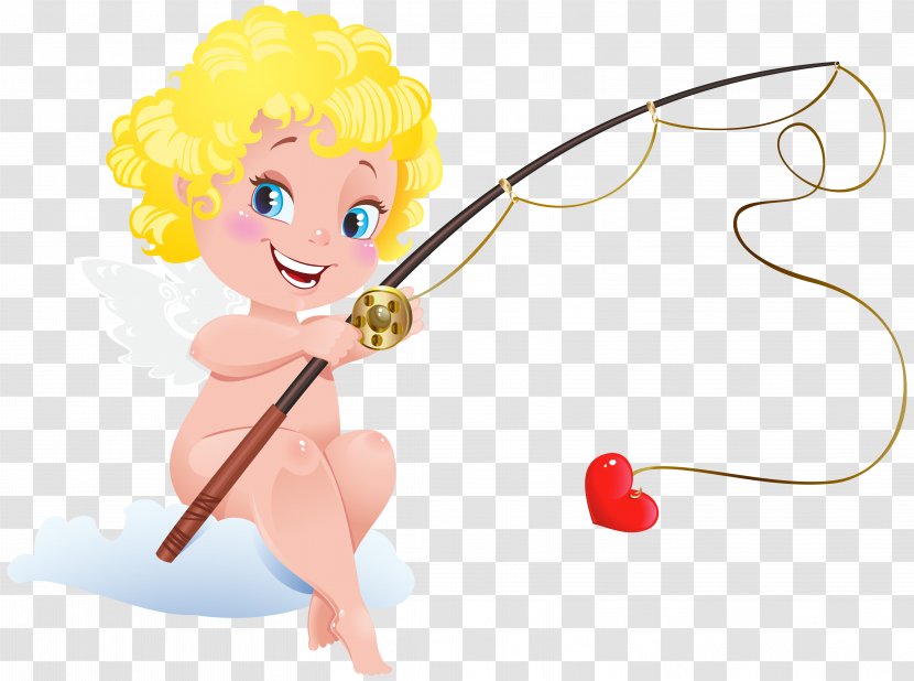 Cupid Sleeping Valentine's Day Clip Art - Flower Transparent PNG