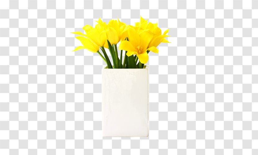 Floral Design Vase Yellow Flower - Petal - Flowers Transparent PNG