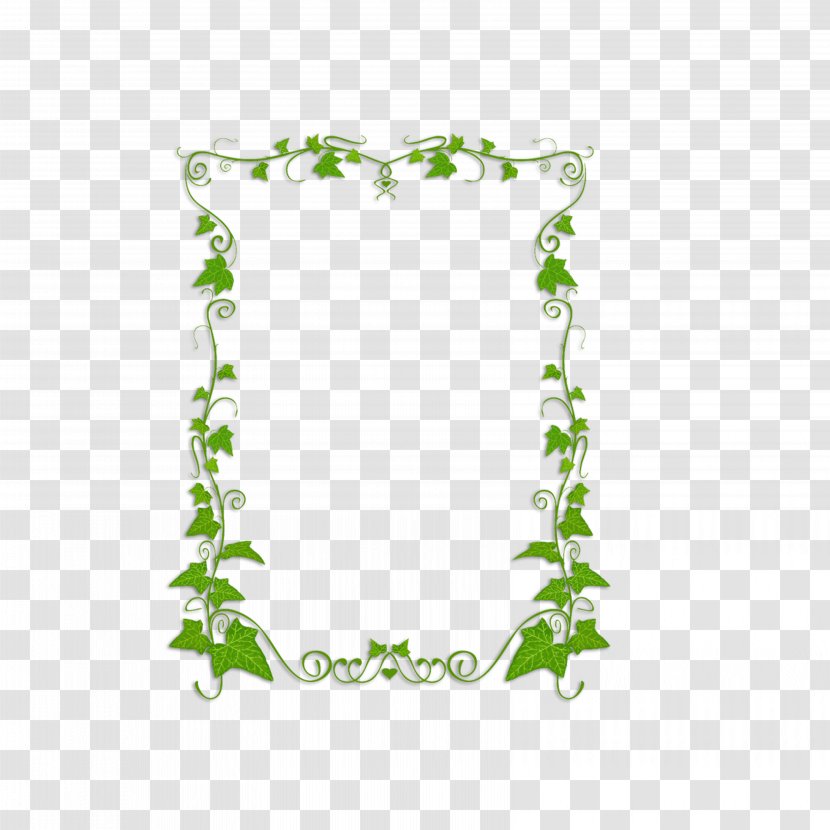 Common Ivy Plant Vine Clip Art - Border - Green Leaves Transparent PNG