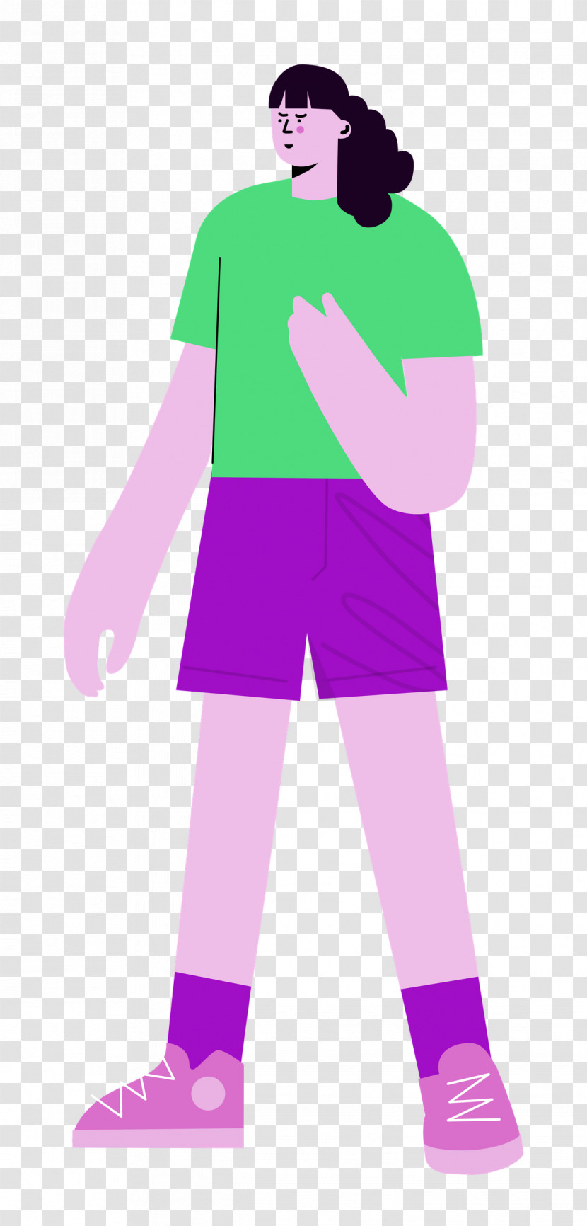 Standing Shorts Woman Transparent PNG