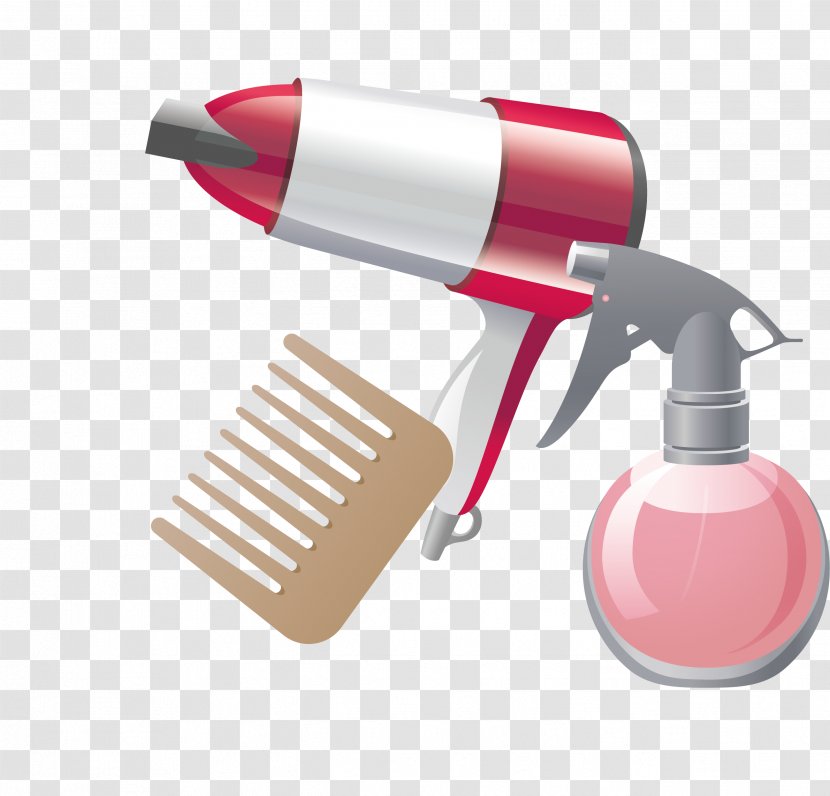 Comb Hair Dryer - Cosmetology - Vector Transparent PNG