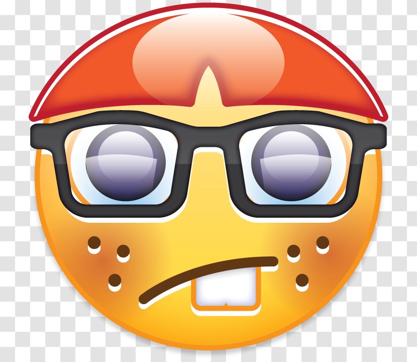 Smiley Emoji Nerd Goggles - Sentence Transparent PNG