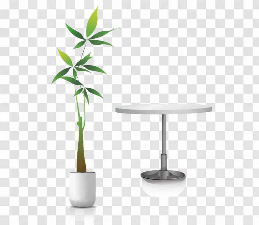 Coffee Interior Design Services Wallpaper - Plant - Vector Tables And Potted Bamboo Transparent PNG
