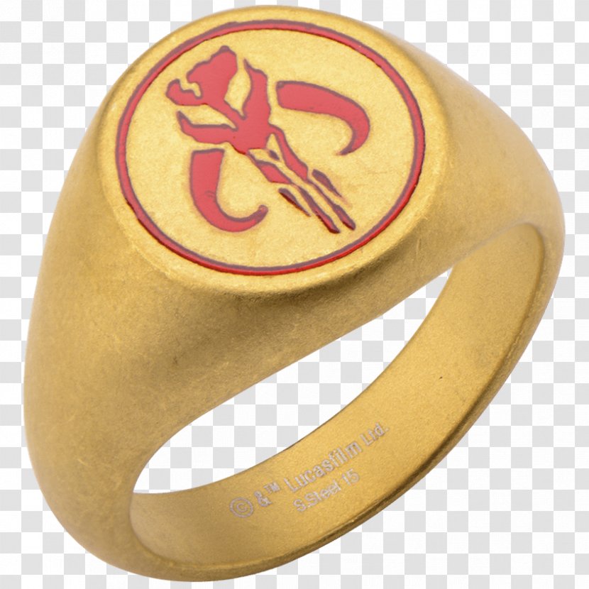Ring Mandalorian Star Wars Symbol Gold - Body Jewelry Transparent PNG