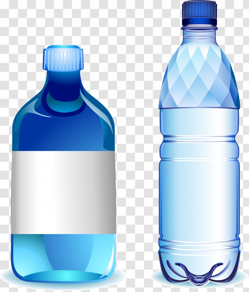 Water Bottle Plastic - Glass - Blue Transparent PNG