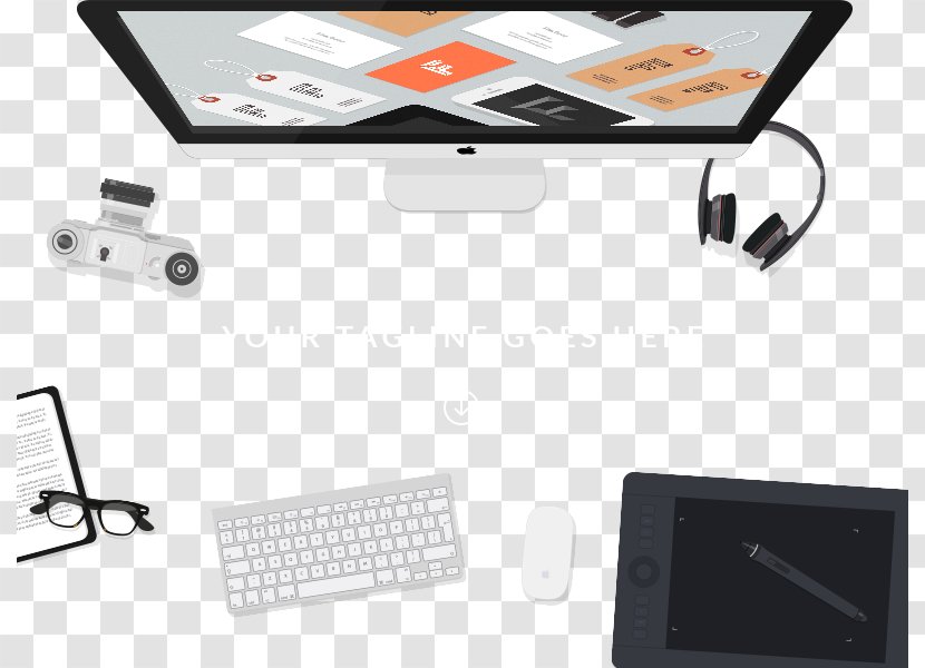 Computer Keyboard Desktop - Table - Headphones, And Other Flat-panel Transparent PNG