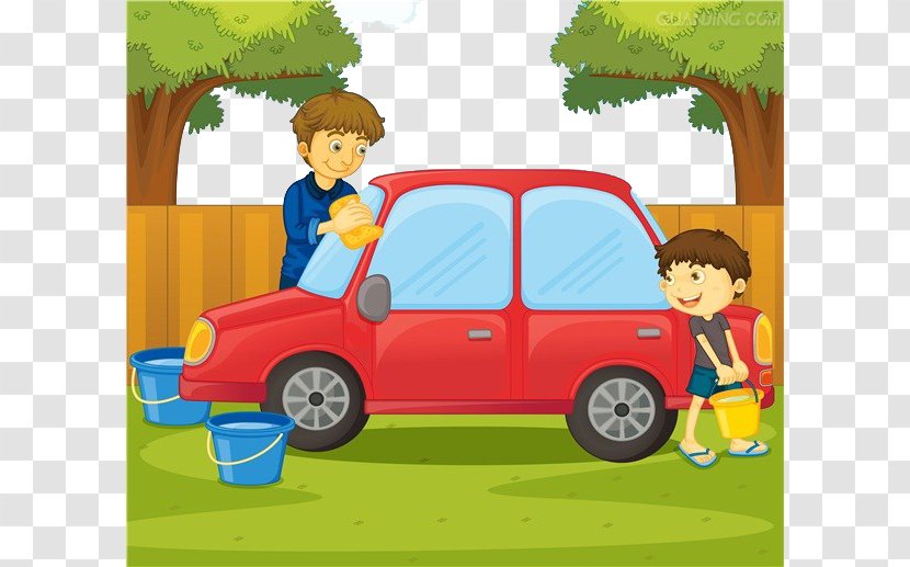 Royalty-free Father Clip Art - Washing - Scrub The Car Transparent PNG