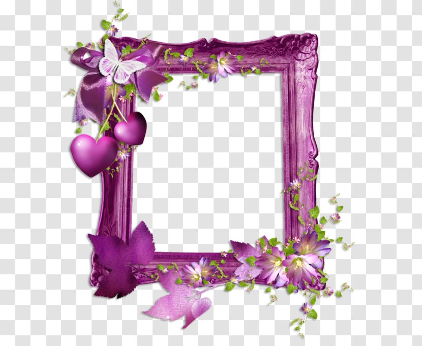 Picture Frames Clip Art - Violet Family - Purple Flower Frame Transparent PNG