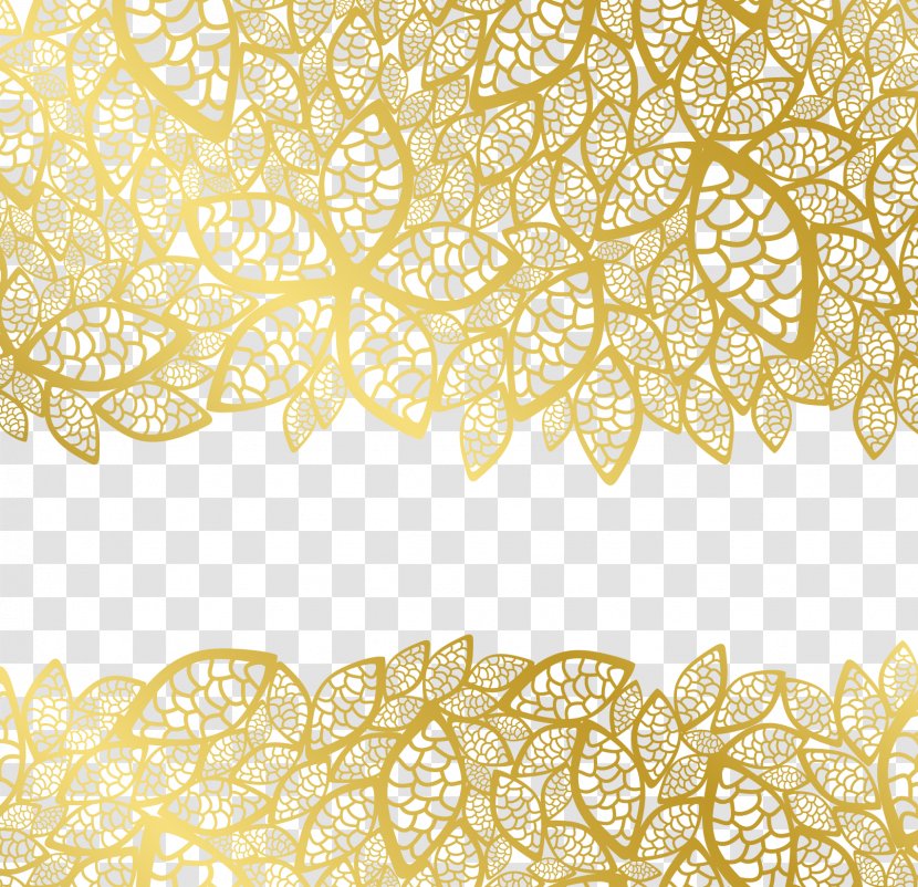 Metal Leaf Frame - Material - Gold Transparent PNG